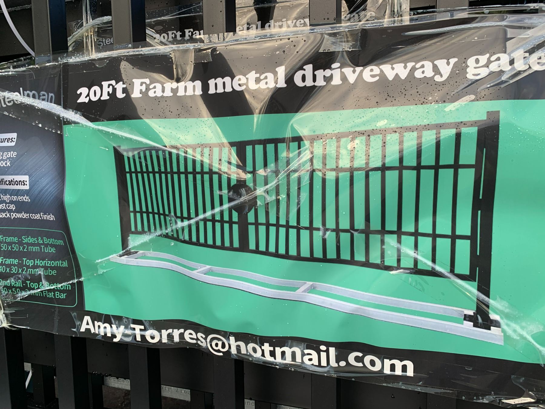 2P STEELMAN 20 METAL BI PARTING FARM DRIVEWAY GATE WITH VERTICAL 2p-steelman-20-metal-bi-parting-farm-driveway-gate-with-vertical