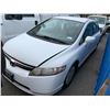 Image 1 : 2008 HONDA CIVIC HYBRID, 4DR COUPE, WHITE, VIN JHMFA36228S801982