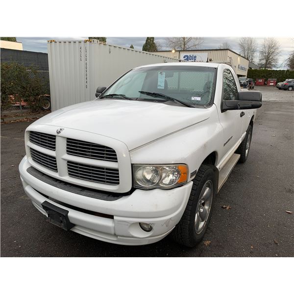 2005 DODGE RAM 1500 SLT, 2DR PU, WHITE, VIN 1D7HU16D85J560458