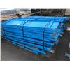 Image 1 : 10 PALLETS OF BLUE / WHITE METAL EZ-RECT STYLE ADJUSTABLE METAL SHELVING PARTS