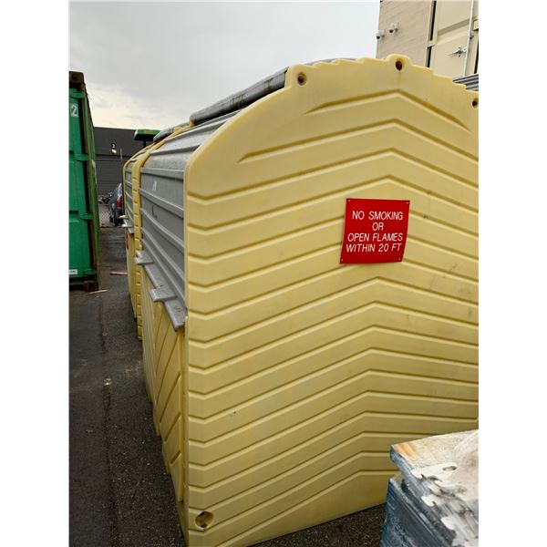 CANADYNE YELLOW / GREY ROLL TOP INDUSTRIAL 63"W X 63"D X 79"H DUAL SIDED PLASTIC 4 DOOR PORTABLE