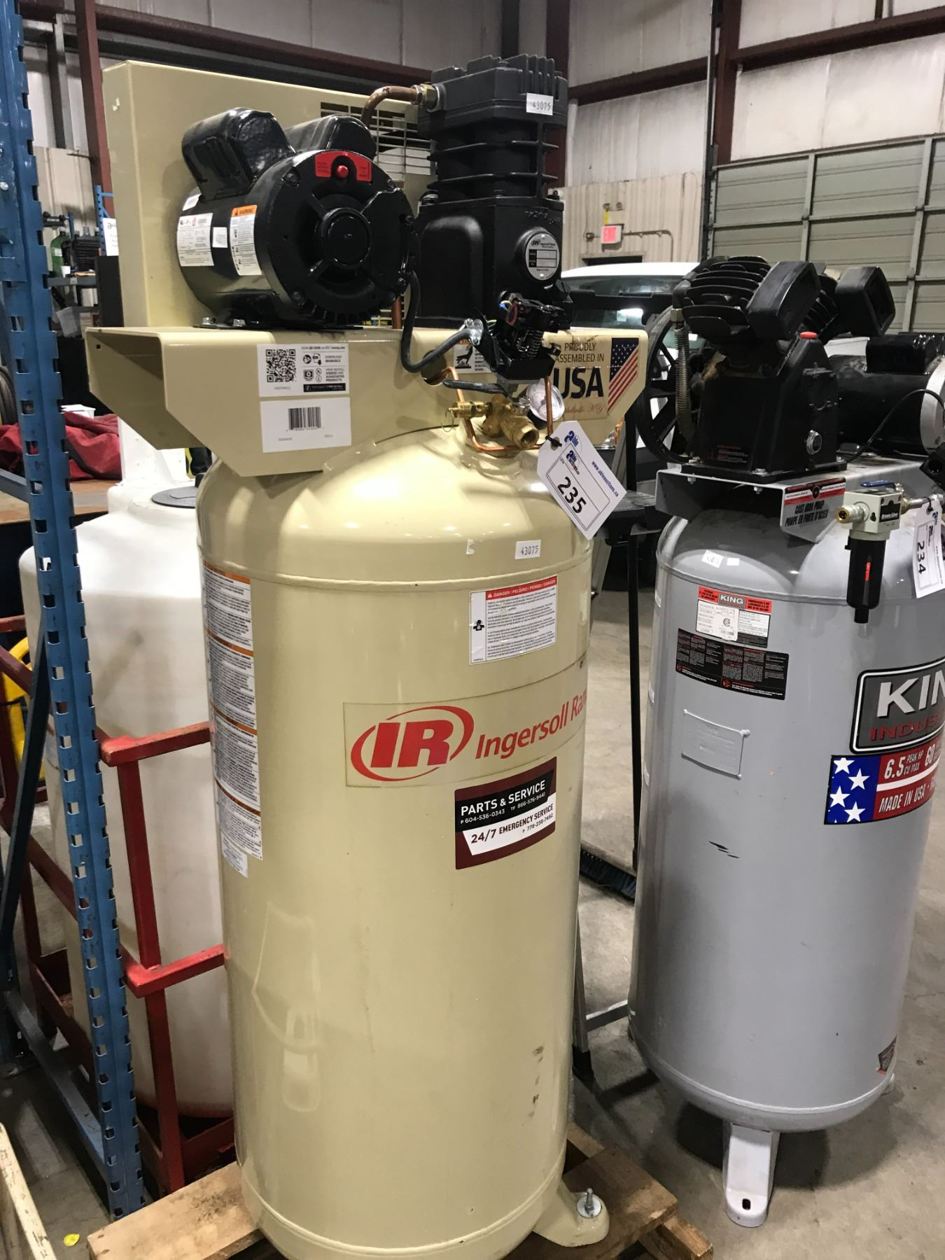 INGERSOLL RAND SS3 60 GAL VERTICAL INDUSTRIAL ELECTRIC AIR COMPRESSOR INGERSOLL RAND SS3 60 GAL VERTICAL INDUSTRIAL ELECTRIC AIR COMPRESSOR