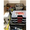 Image 2 : PALLET OF TOOL BOXES, WIRE, FIRST AID KIT, TIRE CHAINS, WATER HOSE & ASSORTED ELECTRICAL ITEMS