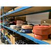 Image 2 : 14 ASSORTED SIZED FIRE / WATER HOSES, RED 3 DRAWER HUSKY TOOL BOX & ASSORTED TOOL BAGS