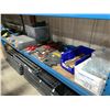 Image 2 : SHELF OF ASSORTED HARDWARE, BOLT CUTTERS, RYOBI POWER TOOLS, WIRE SNAKES, CUTTING DISCS,