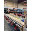 Image 2 : LARGE WOODEN MOBILE 120W X 30"D X 76"H INDUSTRIAL PRODUCT GLUEING / CLAMP TABLE WITH MATTING &