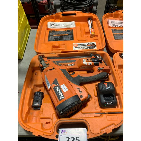 PASLODE IMPULSE IMLI325 CORDLESS 30 DEGREE IMPULSE FREMING NAILER WITH 1 FUEL CELL, 2 BATTERIES,