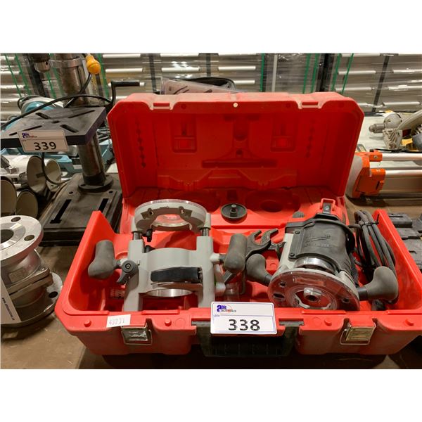 MILWAUKEE HEAVY DUTY ELECTRIC INDUSTRIAL ROUTER WITH ATTACHMENT IN HARD TRANSPORT CASE