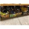 Image 1 : 4 BOXES OF ASSORTED ELECTRICAL CABLES, SUBMERSIBLE PUMPS, STRAPS, ELECTRIC MOTOR, & WELDING GEAR