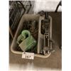 Image 1 : BIN OF SMALL GREEN CHAIN HOIST & BLACK CHAIN PULLER