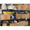 Image 3 : SHELF OF ASSORTED BOXES OF TAPE, STRAPS, MARKERS, JARS, FUNNELS & OFFICE PRODUCTS