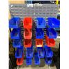 Image 1 : METAL SINGLE SIDED PARTS BIN ORGANIZATION WALL WITH PLASTIC PARTS BINS