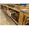 Image 2 : WOODEN 124"W X 45"D X 40"H MOBILE WORK / SAW TABLE
