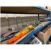 Image 1 : SHELF OF ASSORTED SKATEBOARDS, HOCKEY STICK & NERF DART GUN