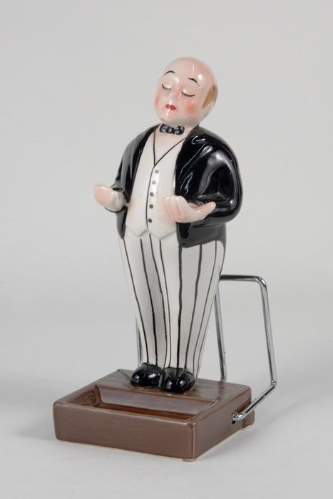 Butler Card Stand Ceramic Butler Business Card and Letter Holder