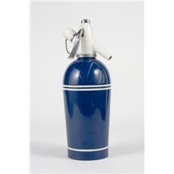 Blue Porcelain Enamel Seltzer Bottle