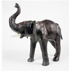 African Carved Wood Elephant 14"