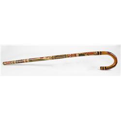 Multi-Colored Tribal Cane, Carved 