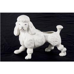 Ceramic White Poodle Planter 