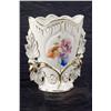 Image 1 : Small Ceramic Vase with Floral Design and Gold Trim