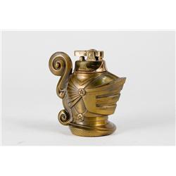 Post War Bronze Knight Armoire Head Table Lighter Stamped "Japan"