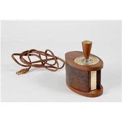 Vintage 1950s Electric Table Car Style Lighter with Leather Sides