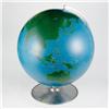 Image 1 : Hand Painted Tin World Globe on Chrome Stand 