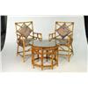 Image 1 : 1940's Square Back Rattan Chairs with Glass Top Rattan Coffee Porch (Set)