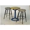 Image 1 : Vintage 1950's Zebra Covered Bar Stools with Modern Zebra Top Table