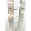 Image 2 : Post Modern Brushed Steel Shelf with Glass Shelving 