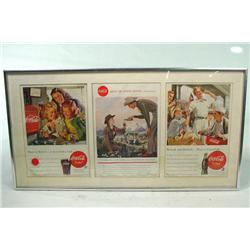 Vintage 1950's Coca-Cola 3-Panel Ad