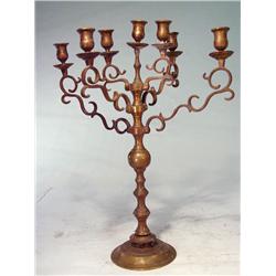 Antique Solid Brass Candelabra with Adjustable Arms
