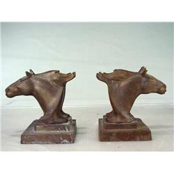 Frankart Spelter Metal Horse Book Ends