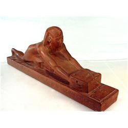 Egyptian Pharaoh Man God Statue 2' long Pottery