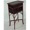 Image 1 : Asian Black Lacquer Bamboo Console Table with 2 Drawers