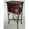 Image 1 : Asian Black Lacquer Bamboo Console Table with 2 Drawers