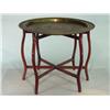 Image 1 : Large Brass Tray Asian Top Coffee Table 