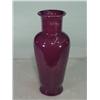 Image 1 : Large Purple Ceramic Fluted Top Vase