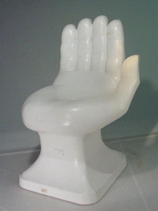 Vintage White Plastic Hand Chair