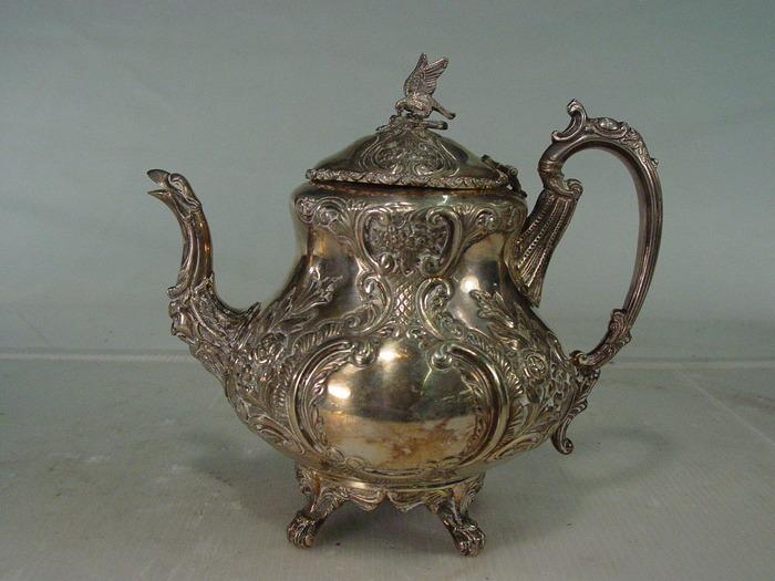 Decorative Antique Style Silver Teapot