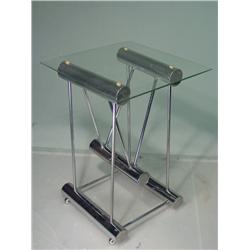 Vintage Designer Chrome End Table