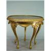 Image 1 : Elegant Gold Table with Faux Marble Top 