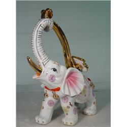 Ceramic New Years Asian Elephant Statue