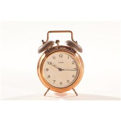 Vintage Copper Clama Wind Up Alarm Clock