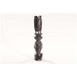 Dark Wood Ebony African Wood Carved Statue 