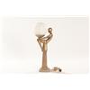 Image 1 : Art Deco Frankart Styled Brass and Marble Nude Flapper Girl Table Lamp 