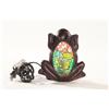 Image 1 : Bronze Frog Stained Glass Window Lamp 