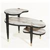 Image 1 : Atomic 1950's Kidney Shaped 3-Tier Side Table with Marble Formica Top
