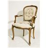 Image 1 : Queen Anne Style Arm Chair with Hand Stitched Seat Cover 