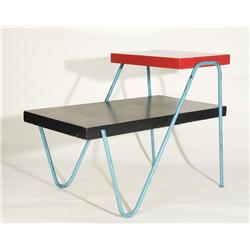 Tomic 2-Tier Red & Black Wire End Table 